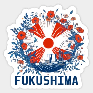 Floral Fukushima Nuclear Disaster Symbol Sticker